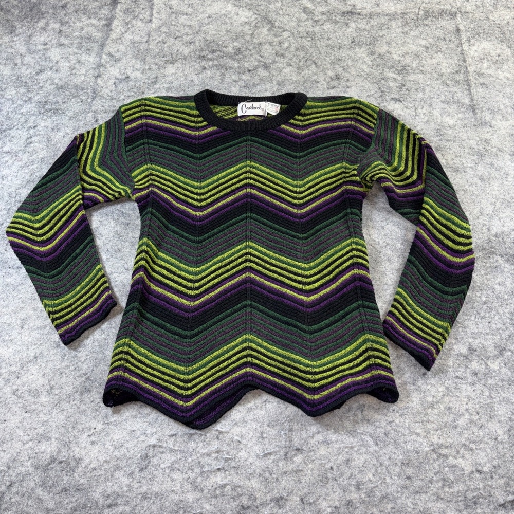 Vinatge Carducci Pullover‎ Sweater Women's Small Multicolor Stripe Retro Y2k